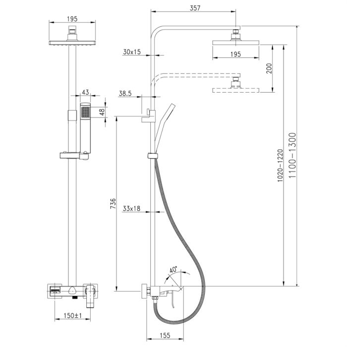 Смеситель для ванны и душа Lemark Contest LM5862CW