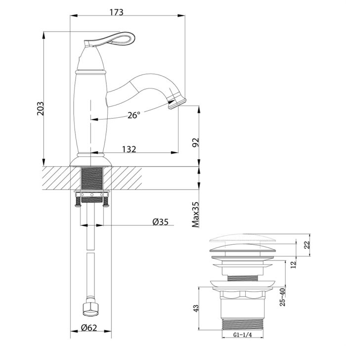 Смеситель для раковины Lemark Prime LM6106BRG, Черный матовый Розовое золото