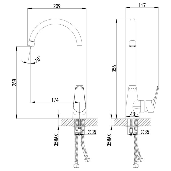 Смеситель для кухни Lemark Partner LM6555C, Хром