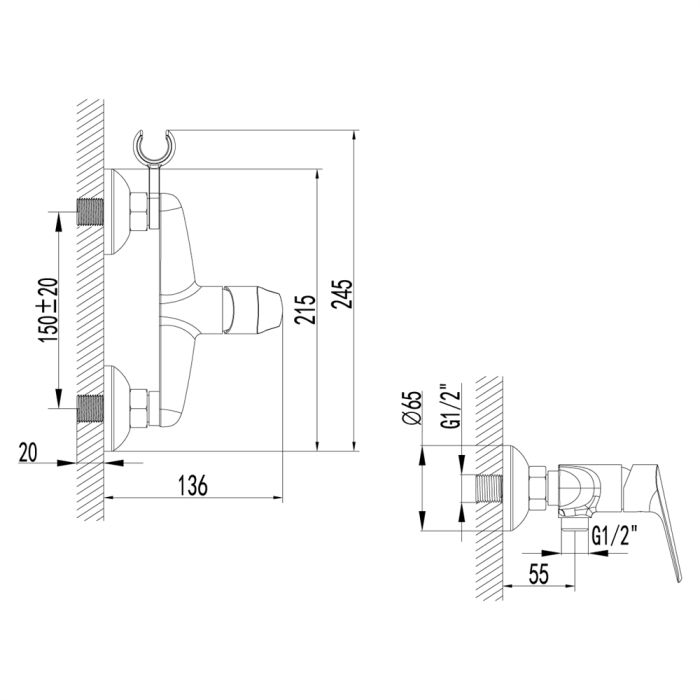 Смеситель для душа Lemark Partner LM6559C, Хром