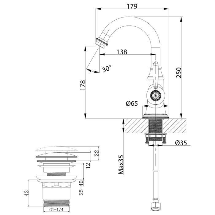 Смеситель для раковины Lemark Spark LM6707RG Розовое золото