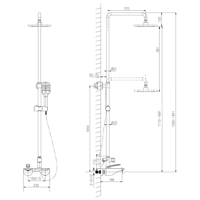 Душевая система Lemark Bellario LM6862C, Хром