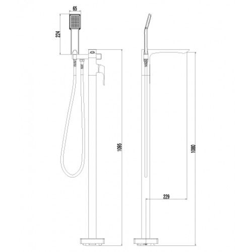 Смеситель для ванны Lemark Unit LM4544C, Хром