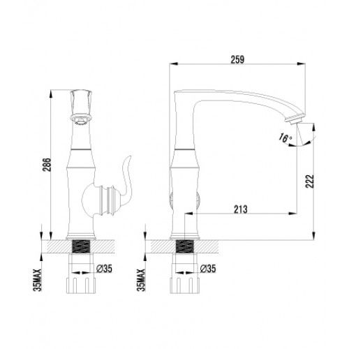 Смеситель для кухни Lemark Brava LM4705G Золото