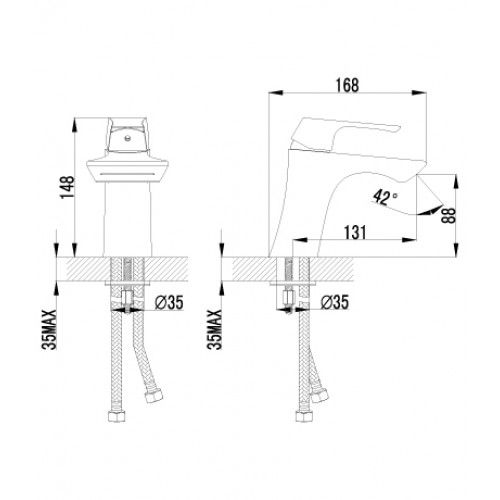 Смеситель для раковины Lemark Unit LM4546C, Хром