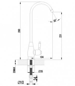 Кран для одного типа воды Lemark Comfort LM4840B Бронза