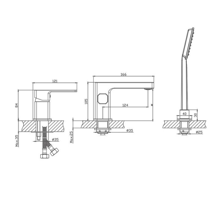 Смеситель для ванны Haiba (HB80615-7)