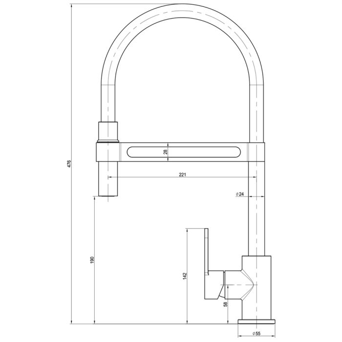 Смеситель для кухни Lemark Soul LM6006C, Хром Черный