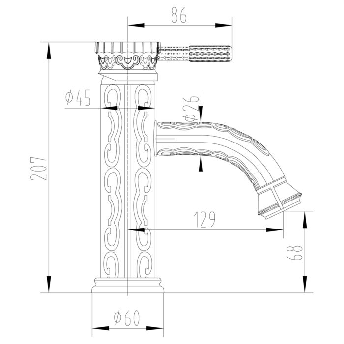 Смеситель для раковины Lemark Jasmine LM6606ORB, Черная бронза