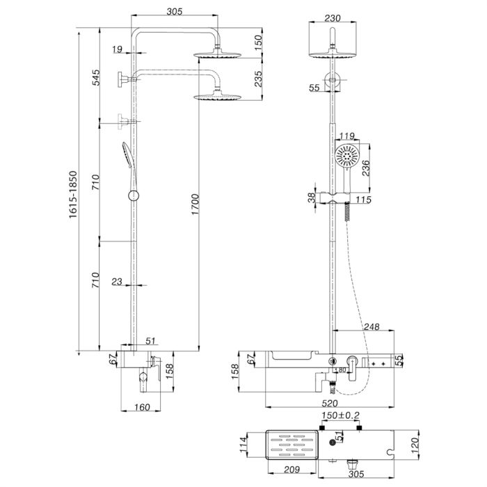 Душевая система Lemark Tropic LM7007C, Хром, Белый