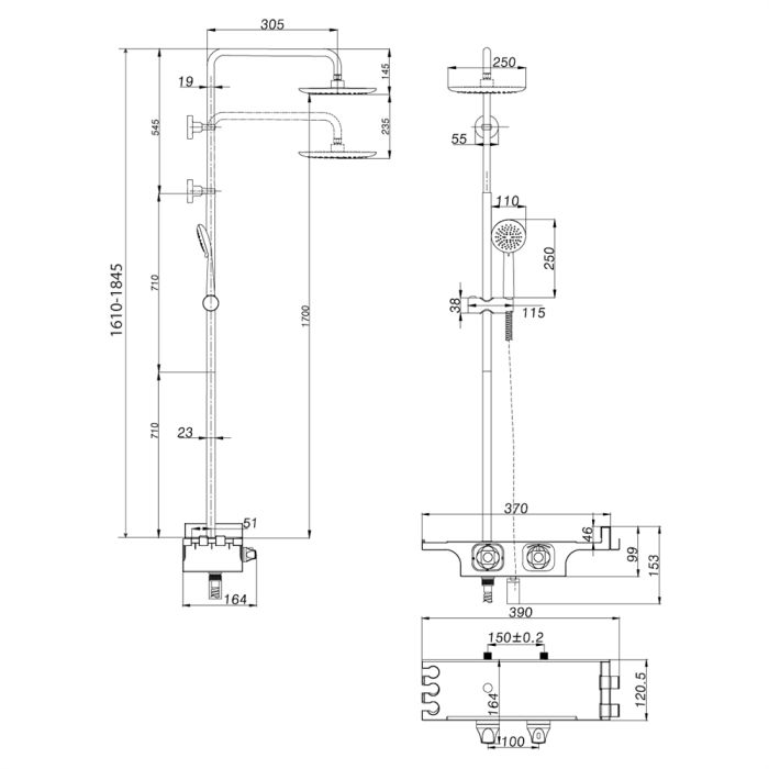 Душевая система Lemark Tropic LM7008C с термостатом, Хром, Белый