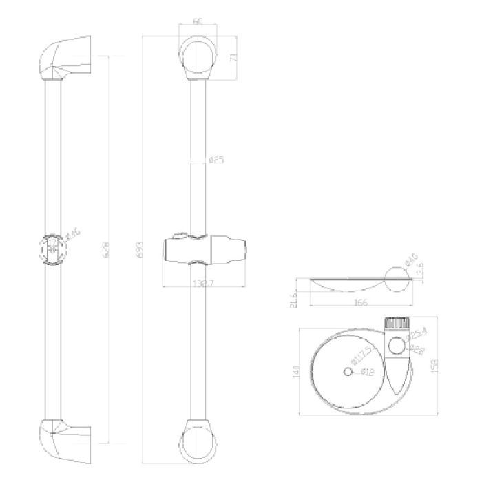 Душевая штанга Lemark LM8065C, Хром