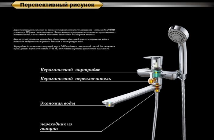 Смеситель для ванны DK Rhein Reisling (DA1273301)