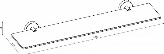 Стеклянная полка Damixa Scandi Pro HASP34700 Хром