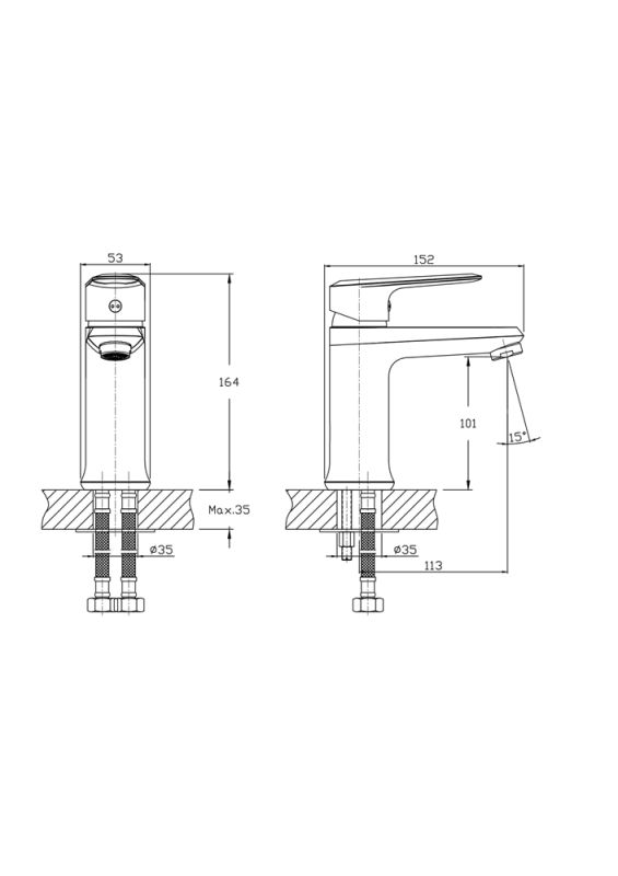 Смеситель для раковины RUSH Devon (DE7535-11)