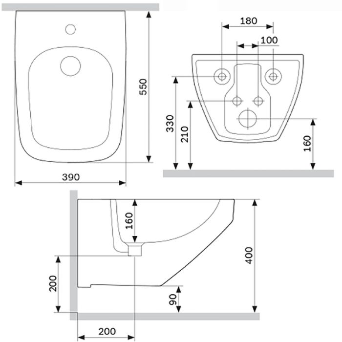 C50A3411WH Inspire V2.0 биде подвесное