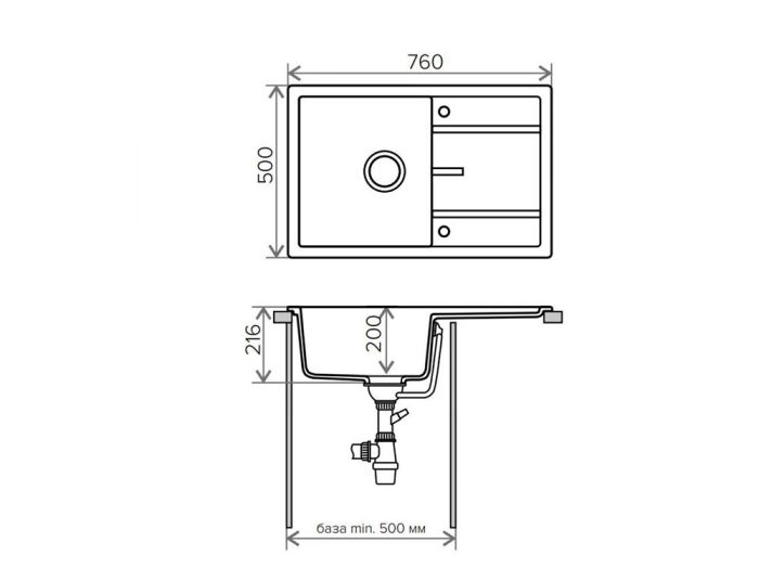 Кухонная мойка Tolero (R-112 №911 Черн) (765766)