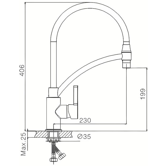 Смеситель для кухни Haiba (HB72505)