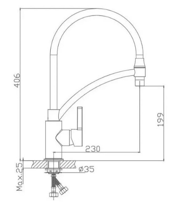 Смеситель для кухни Haiba (HB73643-7)