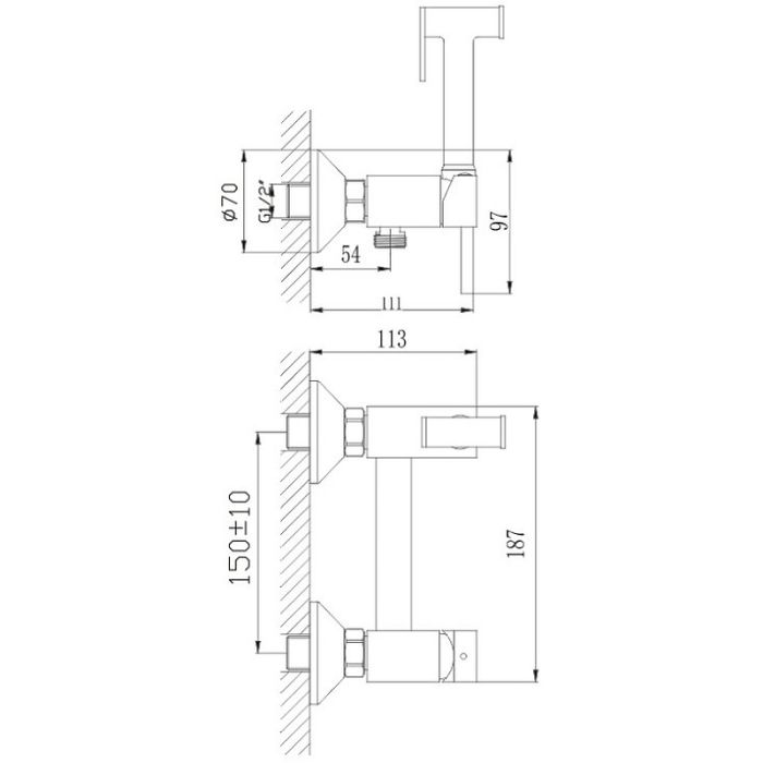 Гигиенический душ со смесителем Haiba (HB5510-4)