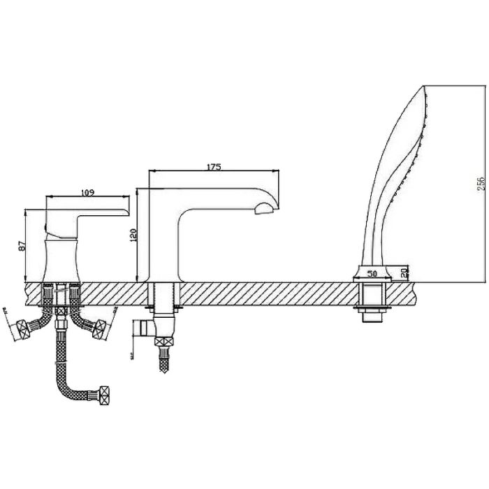 Смеситель на борт ванны Haiba (HB80805-7)