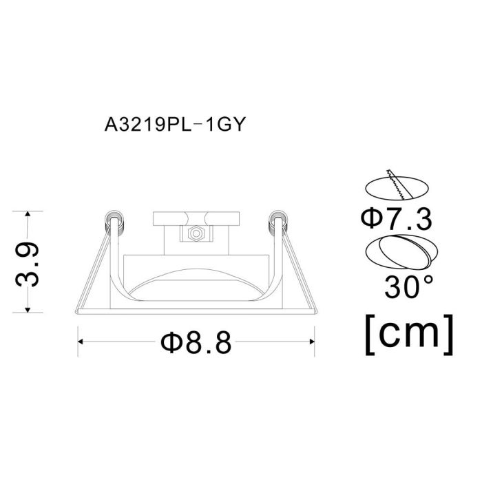 Встраиваемый светильник Arte Lamp 3219 A3219PL-1GY