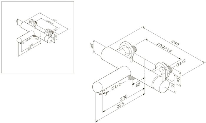 Смеситель для ванны Am.Pm Awe F1510000 Хром