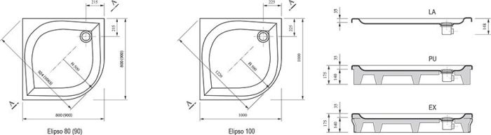 Душевой поддон Ravak Elipso 90 PAN A227701410