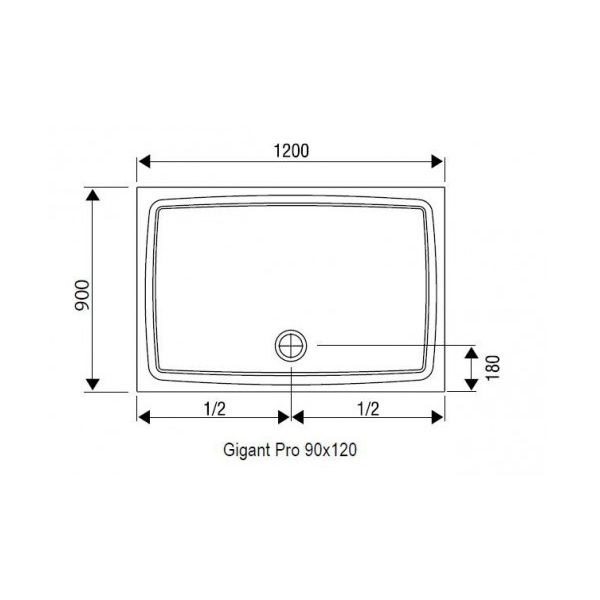 Акриловый поддон для душа Ravak Gigant 120x90 LA XA01G701210 Белый