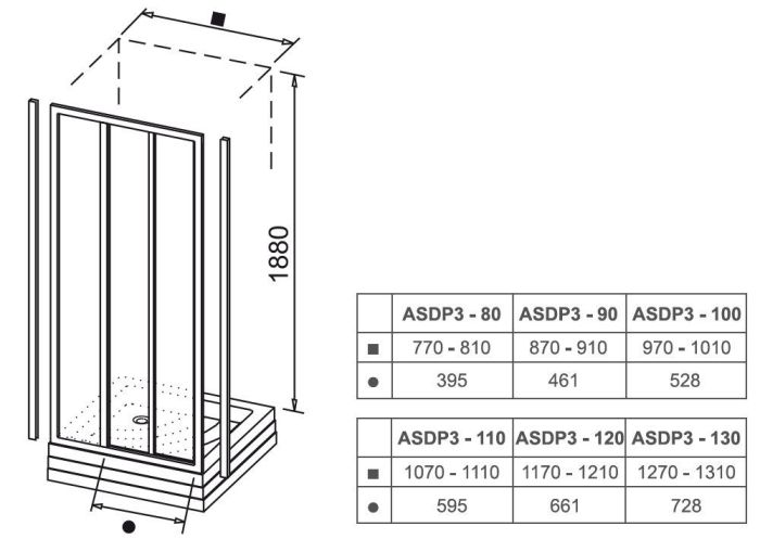 Душевая дверь Ravak Supernova ASDP3-80 00V40102Z1 профиль Белый стекло Transparent