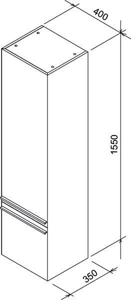 Шкаф пенал Ravak Clear 40 L X000000761 подвесной Белый