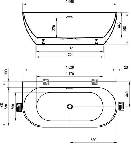 Акриловая ванна Ravak Freedom W 166x80 XC00100024 без гидромассажа