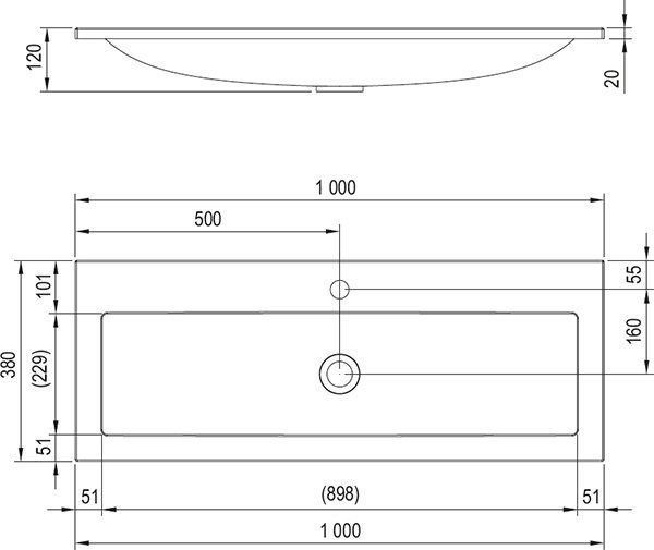 Раковина Ravak Clear 100 XJJ01110000 Белая