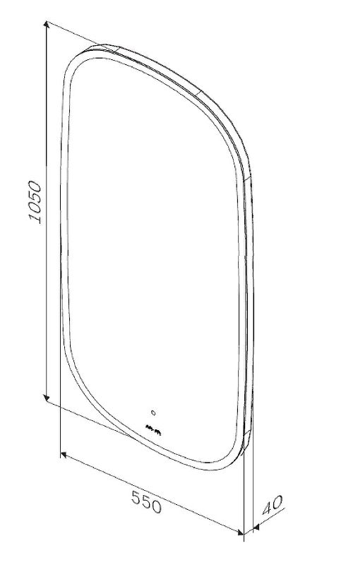 M8FMOX0551WGH Зеркало универсальное с контурной LED-подсветкой, ИК- сенсором, вытянутое, 55*100 см