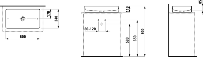 Раковина-чаша Laufen Living Square 60x34 8.1143.4.000.112.1