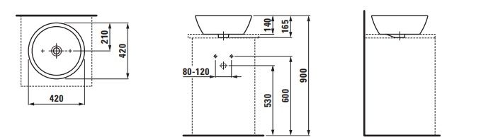 Раковина накладная Laufen Pro 42x42 8.1296.2.000.109.1