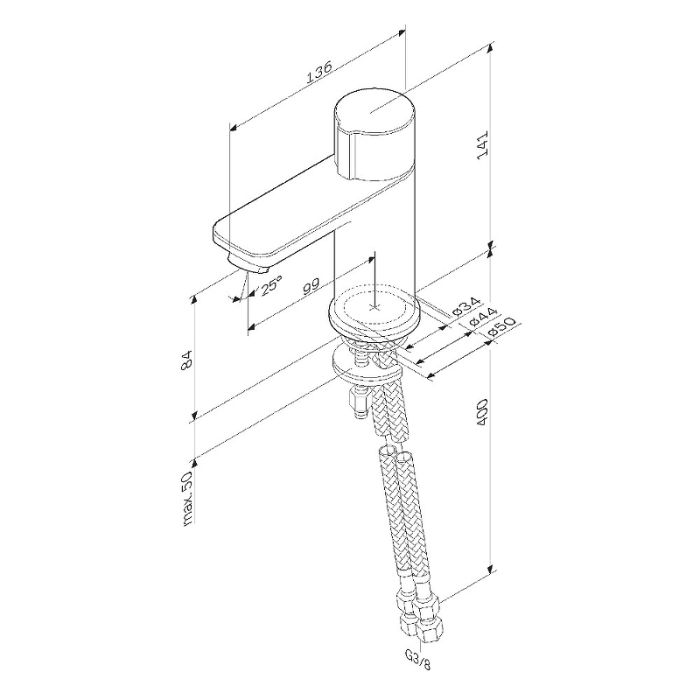 F85A02522 X-Joy TouchReel смеситель д/умывальника, чёрный, шт.