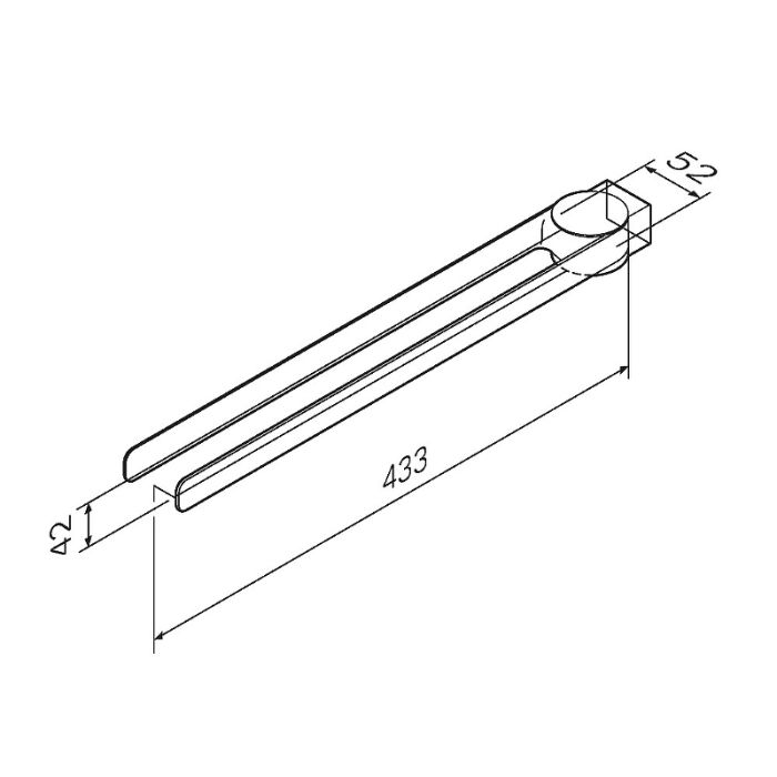 A50A32622 Inspire V2.0, Двойная вешалка-вертушка для полотенец, 40 см, черный, шт