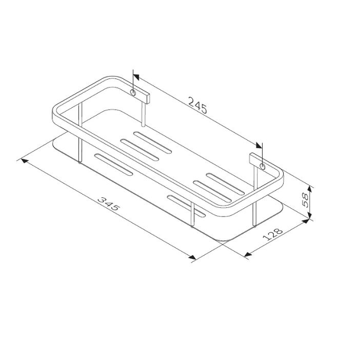 A7453222 Sense L Полка для душа прямая двухъярусная, черный, шт