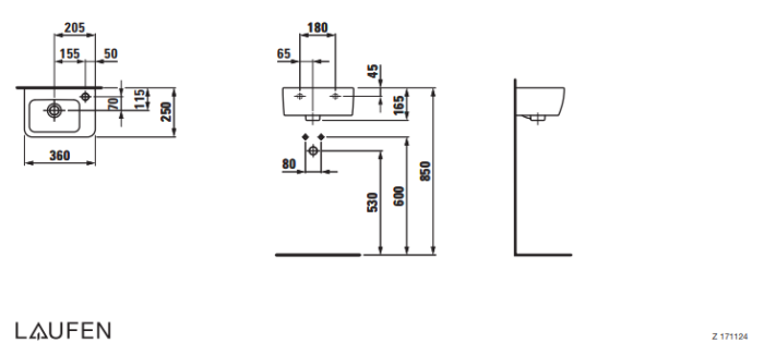 Раковина подвесная Laufen Pro 35х25 8.1695.5.000.106.1