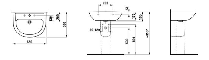 Раковина подвесная Laufen Pro 65x50 8.1095.3.000.104.1