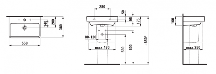 Раковина Laufen Pro S 55х38 8.1895.8.000.104.1