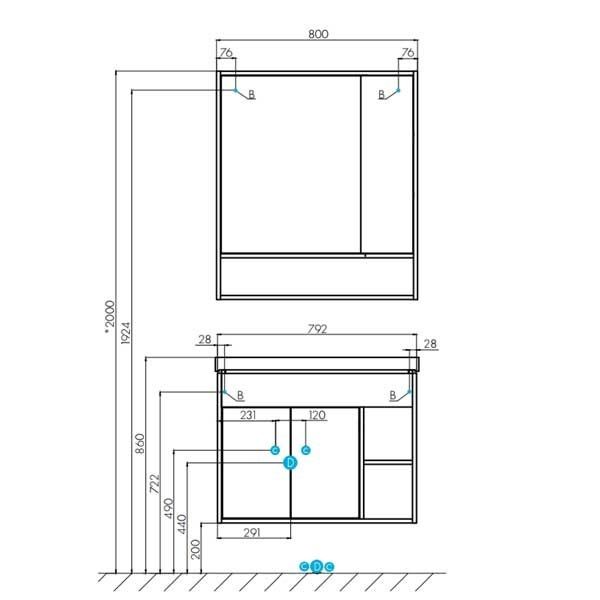 Зеркальный шкаф Акватон Флай 80x91 1A237702FAX10 белый/дуб