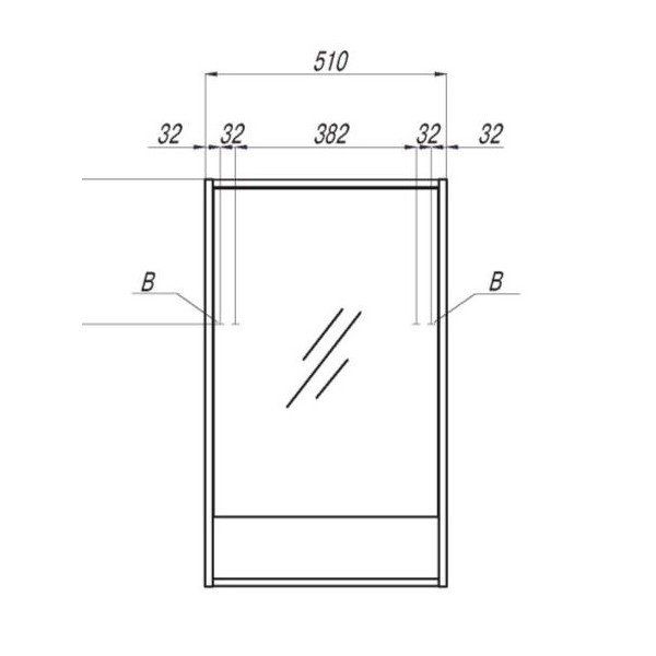 Зеркальный шкаф Акватон Рико 50 1A212302RIB90 белый/ясень фабрик