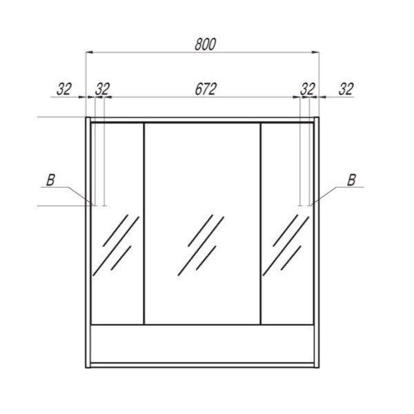 Зеркальный шкаф Акватон Рико 80 1A215302RIB90 белый/ясень фабрик