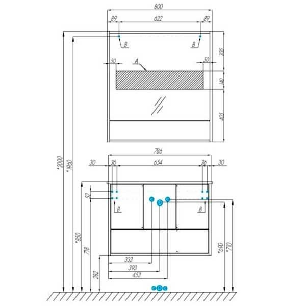 Зеркальный шкаф Акватон Ривьера 80x85 1A239102RVX20