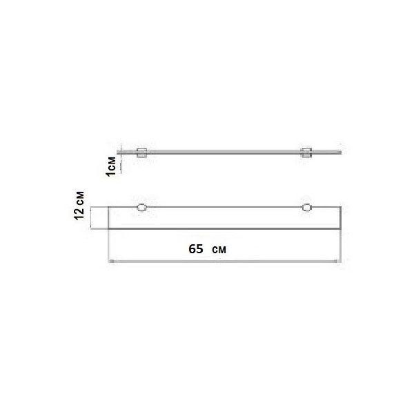 Полка Акватон 65 (1A110203XX010) стеклянная