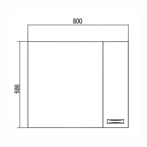 Зеркало Акватон Диор 80 (1A168002DR01R0) правостороннее, белое