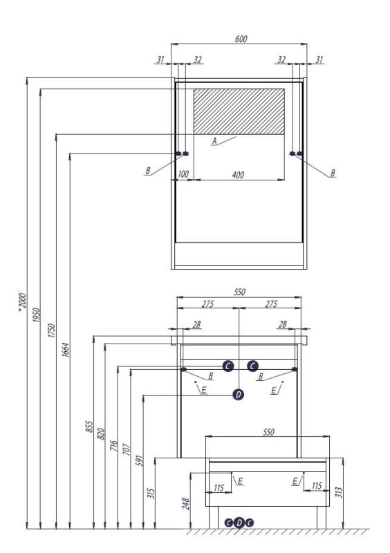 Зеркальный шкаф Акватон Капри 60x85 1A230302KPDA0