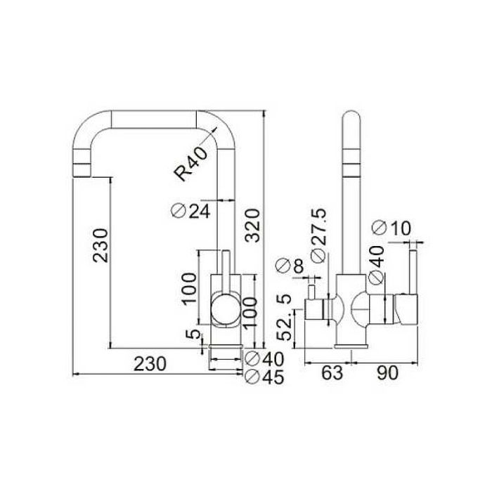 Смеситель для кухни с подключением фильтра BELZ B802 (B76802)